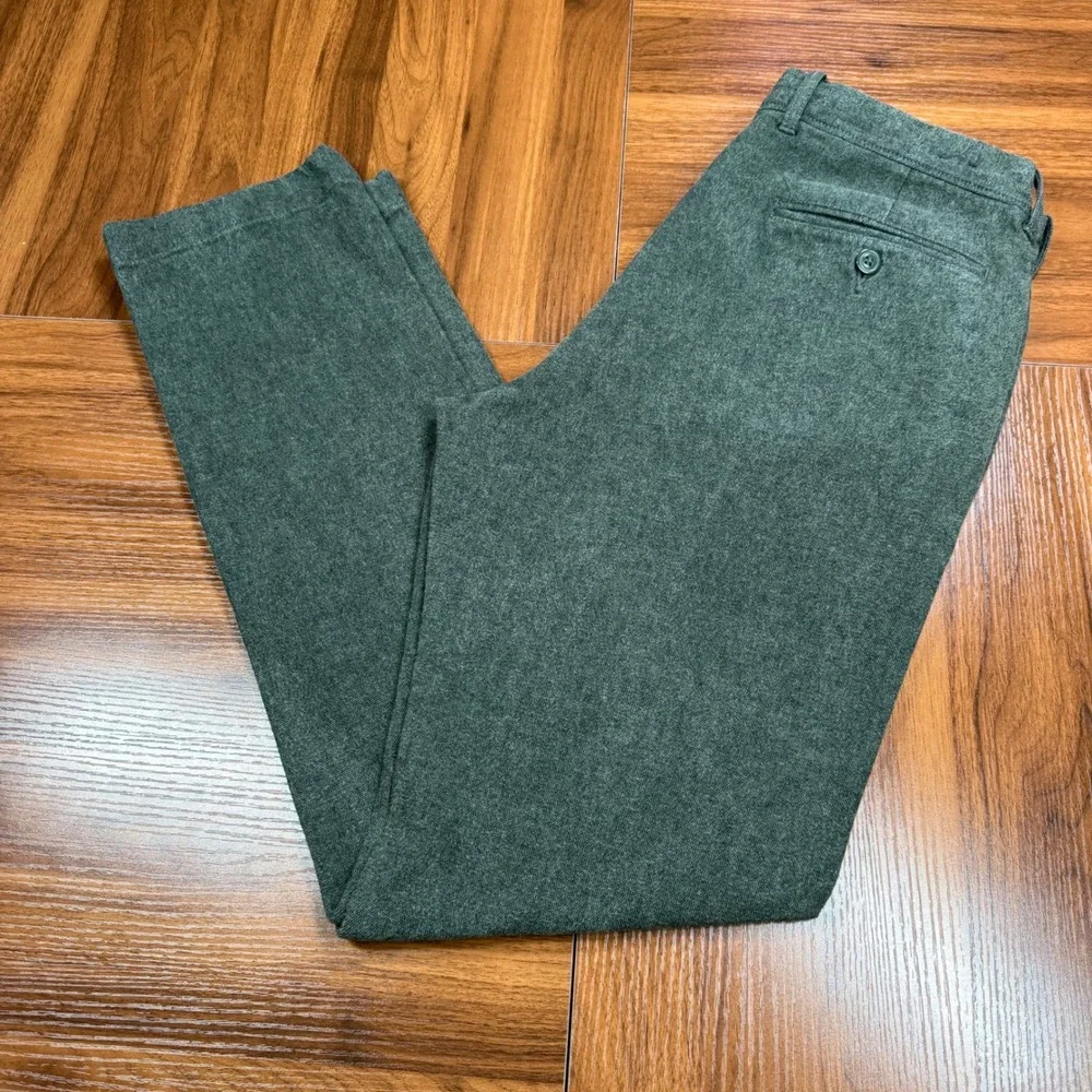 J.Crew Stretch Chinos Mens 31x32 Green Heathered Brushed Cotton Twill Pants
